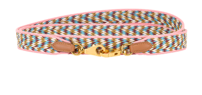 Hermes Sangle Cavale 25MM Bag Strap, &pound;450, Accessories, Green/Pink/Red/White, Canvas, Front view